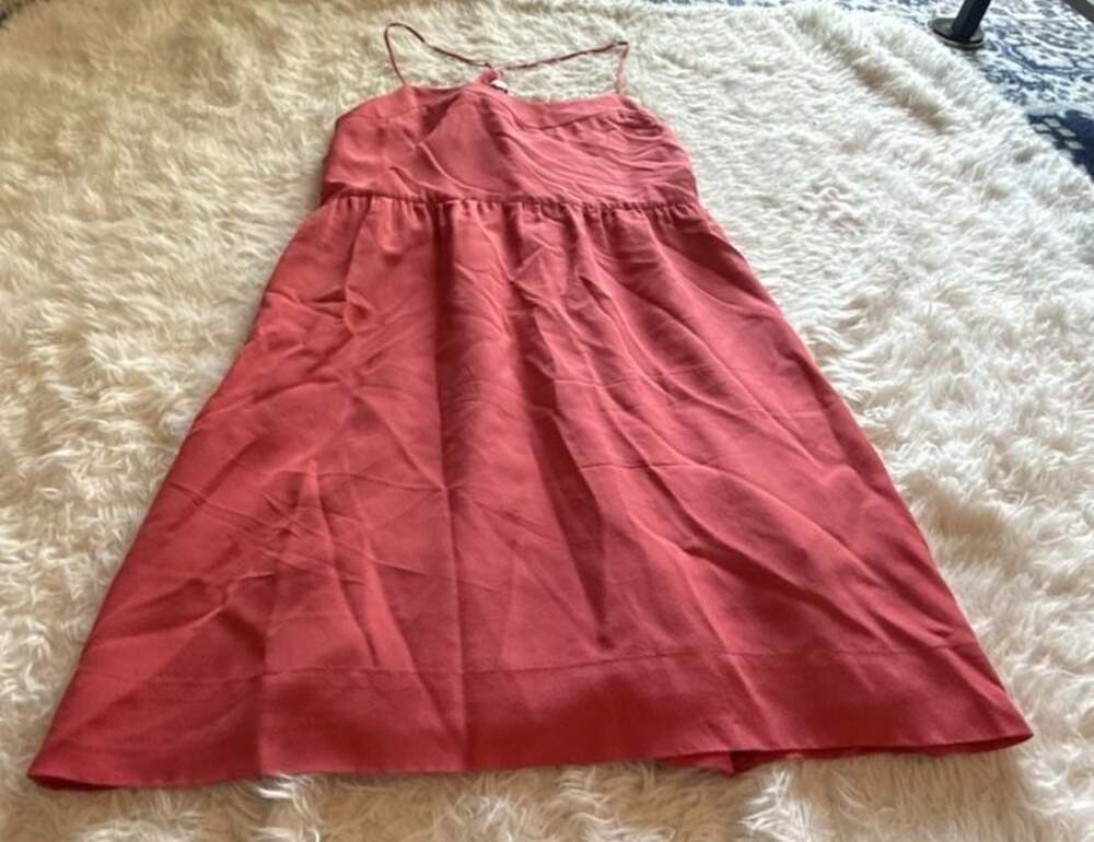 Madewell F5164 100% Silk Coral Sleeveless Mini Dress Size 4